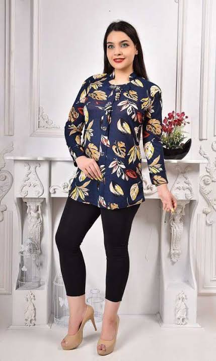 تونیک گل‌برگی سرمه‌ای